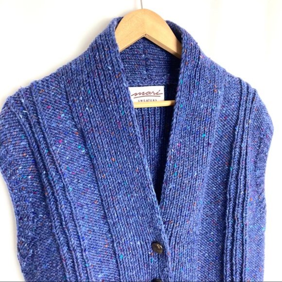 Vintage Blue Women's Sweater Vest - Picture 2 of 9
